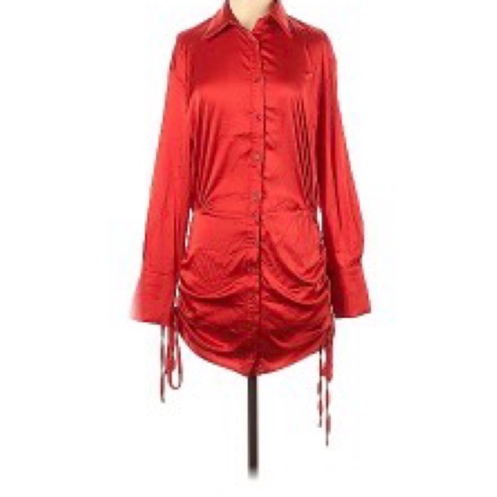 Mable Elegant Red Satin Dress